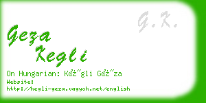 geza kegli business card